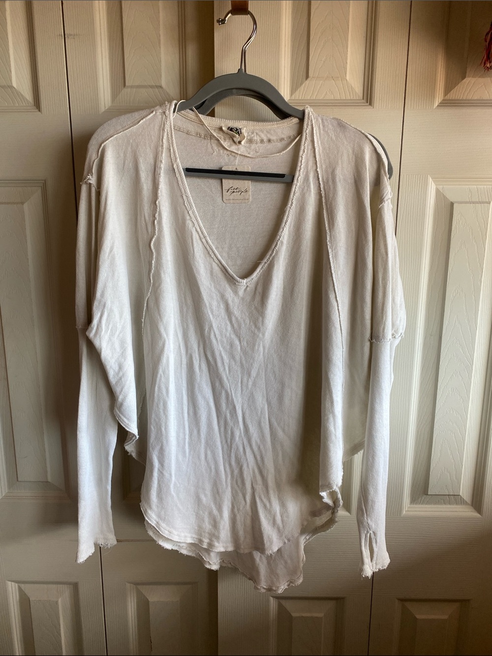 Free People-WTF NWT Oversized Lightweight Vneck Cotton Gauze Layering Top